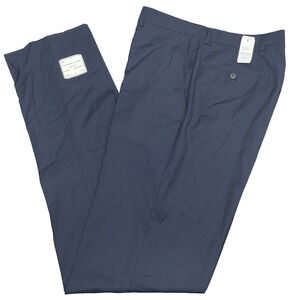 Joseph Jos A Bank Mens 36Wx38L Slim Fit Wool Navy Dress Pants Flat Front No Hem